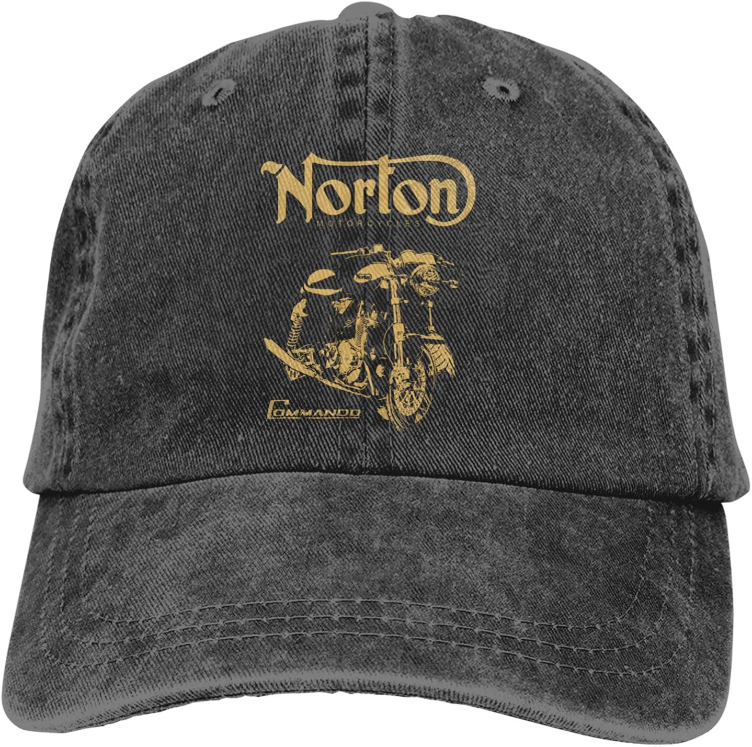 Norton Motorcycle Men's Adjustable Baseball Cap Vintage Washed Denim