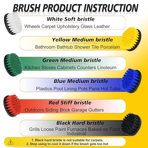 Power Scrubber Drill Brush Set Cleaner Spin Tub Shower Tile Grout Wall