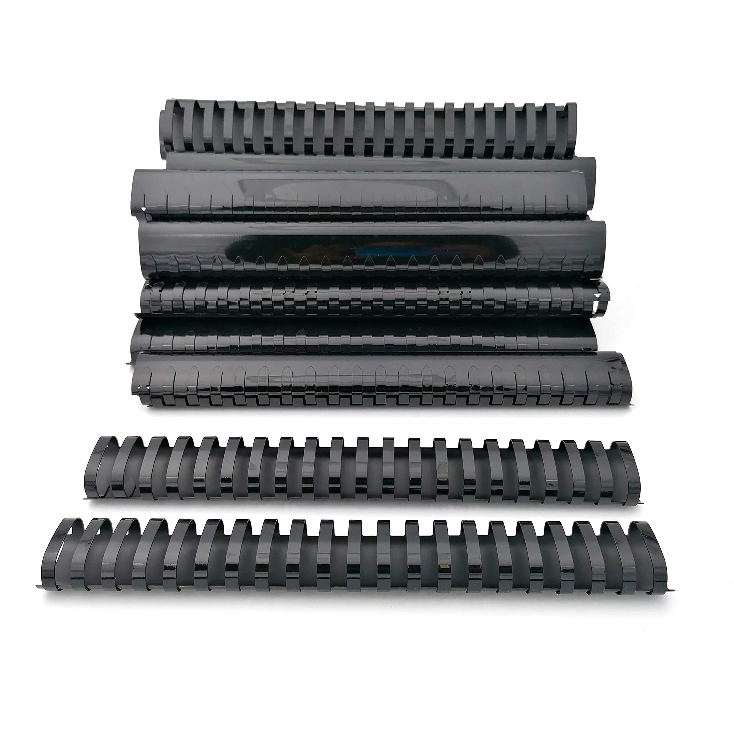 Plastic Spiral Binding Backs, 21 Rings Diameter 38 mm, Size A4, Capacity 281-340 Sheets, Black, Pack of 50