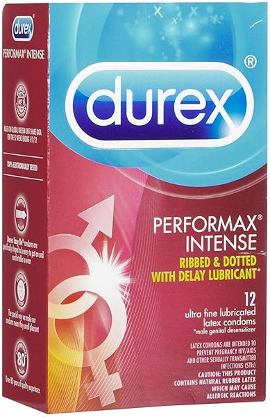 DUREX PERFORMAX INTENSE LUBRICATED LATEX CONDOMS-12 CT