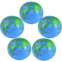 Globe Terrestre Gonflable En PVC - Grand Ballon Décoratif Avec Carte Du Monde En Anglais - Pour Piscine, Plage, Fêtes Et éducation