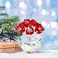 Red Rose Crystal Flower Figurines - Glass Flower Roses Bouquet Gifts for Women, Wife, Mom - Collectible Home Decor Ornaments for Wedding, Birthday, Mothers Day, Anniversary