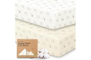 KeaBabies 2-Pack Organic Crib Sheets for Boys, Girls - Fitted Crib Mattress Sheet Neutral, Breathable Jersey Cotton Cover for