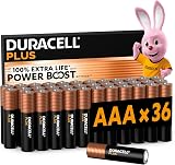 Duracell Plus AAA Batteries 36 Pack Alkaline 1.5V Power Boost Actives
