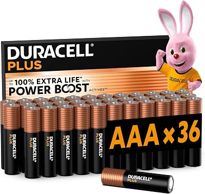 Duracell Plus AAA Batteries 36 Pack Alkaline 1.5V Power Boost Actives