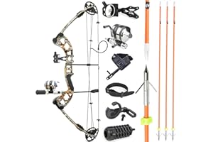 LIMAITY Bowfishing Compound Bow Kit with Bowfishing Reel, Bow Fishing Arrows,30-55Lbs,Left/Right Hand Bow for Adult/Youth Fishing Hunting