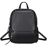 ALTOSY Mini Genuine Leather Backpack for Women Convertible Backpack Purse Shoulder Handbag Crossbody Bag 4 in 1 to Carry(S54 Black)