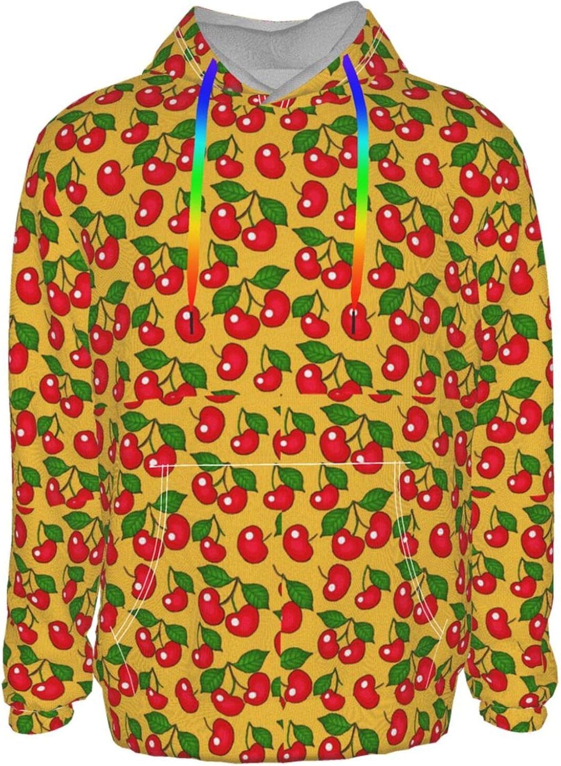 Cherries Men'S Hoodie Unisex 3d Realistic Digital Print Pullover Hoodie