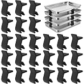 24 PCS Large Cookie Sheet Stackers, Stackable Baking Sheet Holders Reusable Stacking Clips Dividers for Cake Pan, Cooling Rack, Meal Prep, Freeze Dryer Trays Space-Saving for Home Kitchen (Black)