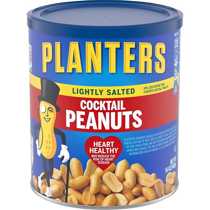 Amazon Com Planters Cocktail Peanuts Lightly Salted 6 Count 96 Ounce Grocery Gourmet Food