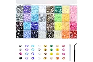 UPEOXT 32000 Pcs Bedazzling Kit, 3mm Resin Rhinestones for Nails, 32 Colors Flatback Gems, DIY Bedazzle Crafts, Jelly Stones,
