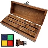 42 Pcs Letter Stamps, Wooden Alphabet Rubber Stamps Set | Numbers and Symbols, DIY Crafting, Scrapbooking Supplies, Card Making, Personalized Gift Ideas