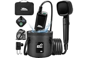 YIMSERK 7800mAh Portable Shower for Camping, Rechargeable Electric Outdoor Shower Kit with Handbag, Filtered Shower Head, IPX7 Waterproof Shower Pump for Camp, Hiking, Car Washing, Pet Bath