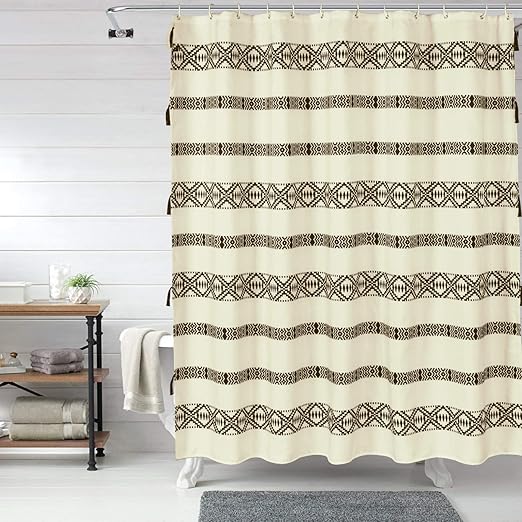 Amazon Com Seavish Tassel Shower Curtain 72 X 72 Boho Beige