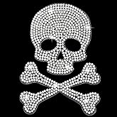 OIIKI Skull and Bone Bling Car Decal, Rhinestone Stickers, Crystal Decor, Diamond Stickers for Motorcycle Helmet, Laptop, Tumbler, Luggage, Guitar - 10 x 7.32 cm, Silver