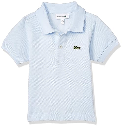 Lacoste Unisex-Child Short Sleeve Classic Pique Polo, Rill Light Blue, 6