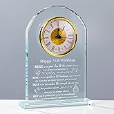 Movdyka 75th Birthday Gifts for Women Men - Crystal Clock Engraved Personalized 1951 75 Year Old Birthday Present for Her Him - Happy 75th Birthday Gifts Ideas for Mom Dad Unique