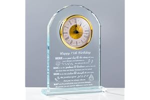 MOVDYKA 75th Birthday Gifts for Women Men - Crystal Clock Gifts Personalized 1949 75 Year Old Birthday Present for Her Him - Happy 75th Birthday Gifts Ideas for Mom Dad Unique