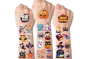 JCFIRE Halloween Temporary Tattoos for Kids, 160 Styles Halloween Party Favors, Treat or Trick Supplies, Crafts for Goodie Bag Stuffers, Birthday Party Decorations Accessories, Games, Toys, Gifts