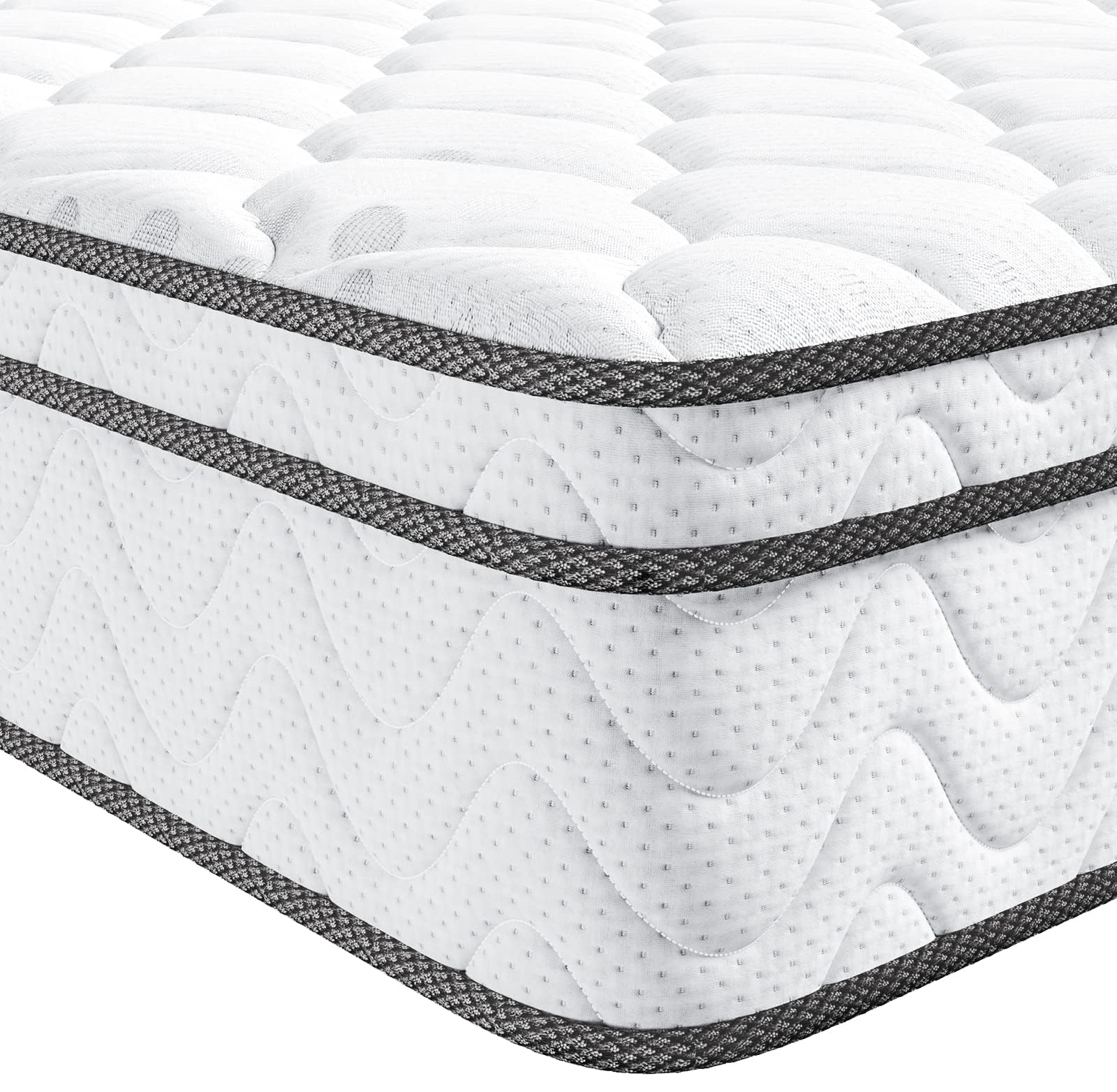 Photo 1 of Vesgantti Twin Mattress 10 Inch, Fiberglass-Free | Cool Sleep Hybrid Single Mattress in a Box - Memory Foam & Pocket Springs, Ergonomic Design, Pressure Relief, Medium Firm Feel, 39"*75"*10"
