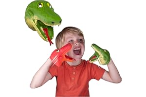 Snap Attack - Snake from Deluxebase. Snake Toy Stretchy Hand Puppet for Kids. Animal Hand Puppets with Movable Mouth. Ideal for Imaginative Play, Educational Toys and Kids Party Favors.