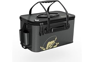 yuzhiyuan Fishing Bucket Foldable， 6Gallon/8Gallon/10Gallon,Live Fish Container Multi-Functional Live Fish Bait Bucket,for Fishing, Camping, Moving