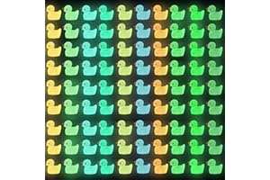 DULEFUN 200pcs Luminous Mini Resin Duck 10 Colors Little Small Ducks Glow in The Dark Duck Figures for Dollhouse Aquarium Decor Micro Fairy Garden Landscape Hide and Seek Prank Toys