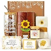 Thank You Gifts for Women, 10PCS Teacher Appreciation Gifts, Thank You Gift Basket, Employee Appreciation Gift for Coworkers Women Teachers Friends Boss Nurse Secretary with Thanks Cards, Brown