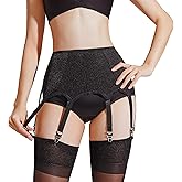 Luxallacki 10 Straps Garter Belt for Thigh High Stockings, Retro Waist Shaping Girdle with Metal Clips Women Lingerie
