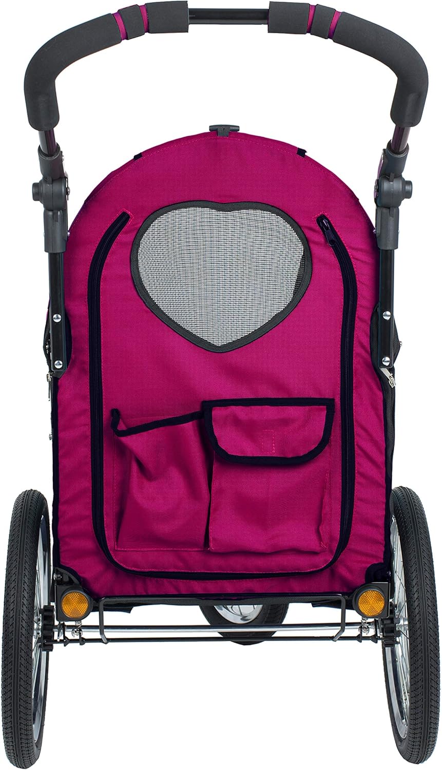 PETIQUE All Terrain Jogger-Blazin' Berry Pet Stroller, Blazin' Berry, One Size (JG01100103) : Pet Supplies