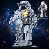 Ouepiano Astronaut Space Building Set, 907 PCS Large Space Model Kit with Flexible Joints for Display,Christmas Halloween Birthday Gift for Kids,Adults,Teens 14+ Years Old
