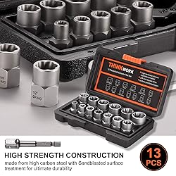 THINKWORK Bolt Extractor Set, 13+1 Pieces Impact