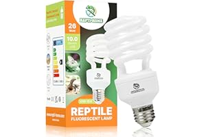 REPTI HOME UVB Reptile Light 10.0, 26W Desert UVA UVB Bulb for Reptiles, Compact Desert Terrarium Lamp, Reptile UVB Light Bulb for Bearded Dragon, Lizard, Tortoise, Snake, Gecko