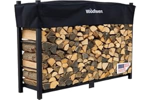 Woodhaven 6-Foot Firewood Rack Outdoor – American Brand – 1/3 Cord Capacity Raised Lumber Storage Rack – Keeps Wood Dry & Ready – Heavy-Duty Steel, Lifetime Structural Warranty (With Cover)