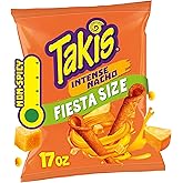 Takis Intense Nacho Rolled Tortilla Chips, 17oz Bag | Non-Spicy Cheese Flavored Corn Snack Chips, Big Party Size for Sharing at Fiestas and Cook-Outs