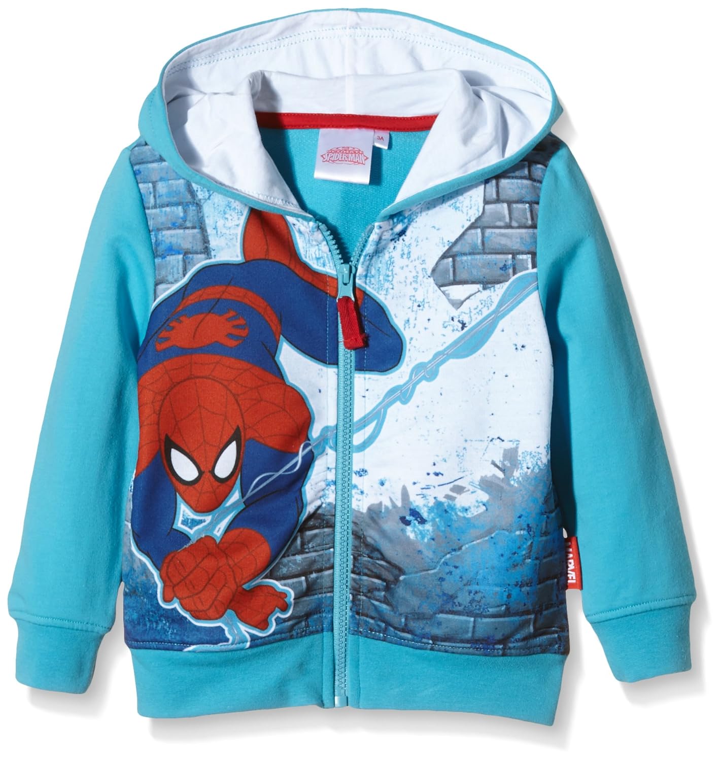 Felpa con cappuccio Spider-Man per bambini nero-rosso