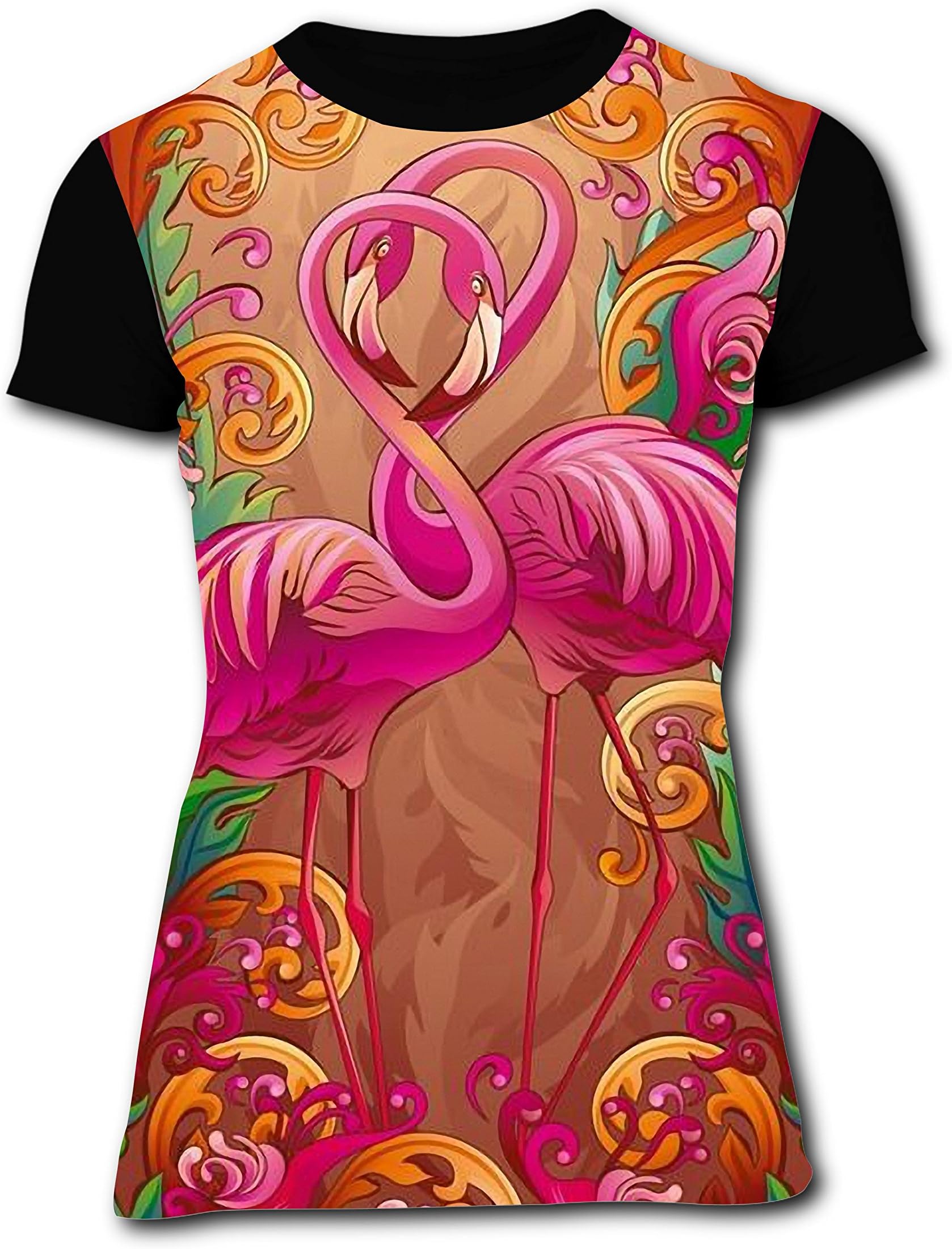Cotton New Summer Shirt 3D Printed With Flamingo For Women XXL