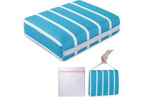 OS OMYSTYLE Hot Tub Booster Seat Cushion Pillow for Indoor or Outdoor Use, Weighted Spa Pillow with Washable 4D Mesh Cover & Non-Slip Bottom, Hot Tub Accessories for Adults - 16 x 12 x 4.3 Inch, Blue