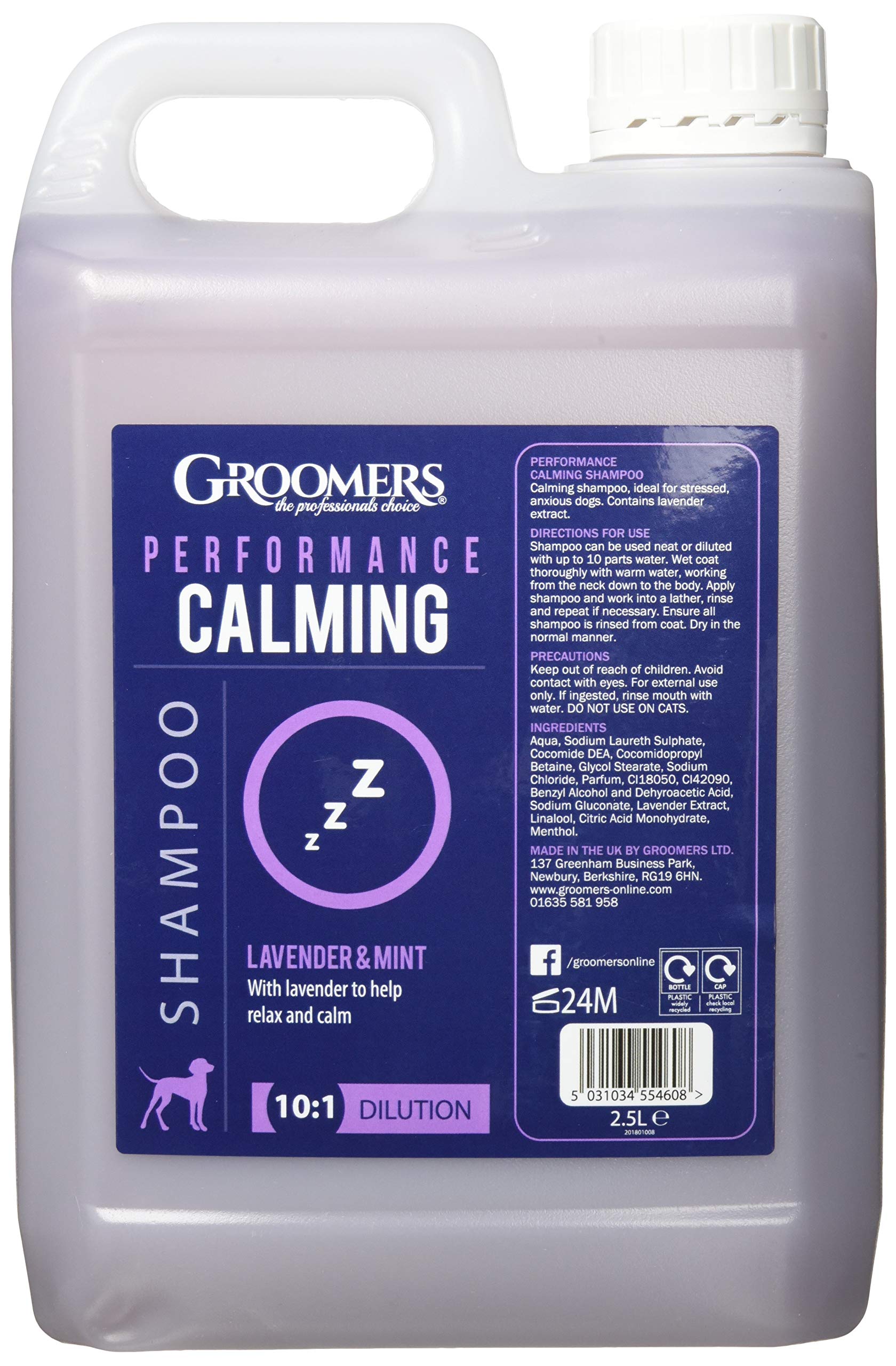 Groomers Performance Calming Shampoo with Lavender 2.5L