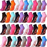 Hercicy 39 Pairs Grips Socks for Women Men Non Slip Anti Skid Pilates Yoga Socks for Adults Bulk Hospital Yoga Barre