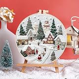 JSRQT Christmas Embroidery Starter Kit for Beginners with Hoop and Threads view 2