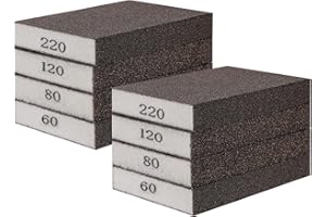 8Pcs Sanding Block 60/80/120/220 Grits Sanding Sponge Wet Dry Sanding Blocks Washable and Reusable Sandpaper Block for Wood M