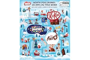 NESTLE North Pole Friends Advent Calendar, Filled With KITKAT Mini Bars, Bubbles and Santas, SMARTIES & AERO Mini Bars, Perfe