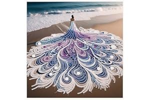 MVVMTOP Diamond art Painting Kit, 5D DIY Beach beauty, Special Shape Crystal Artificial Diamond Partial Mosaic Handicraft for Beginners, Wall Decor Art For Bedroom, Office, Living Room, Christmas Gift