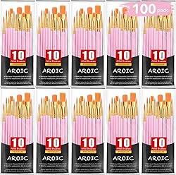 AROIC Painting Brushes Set, 10 Packs /100