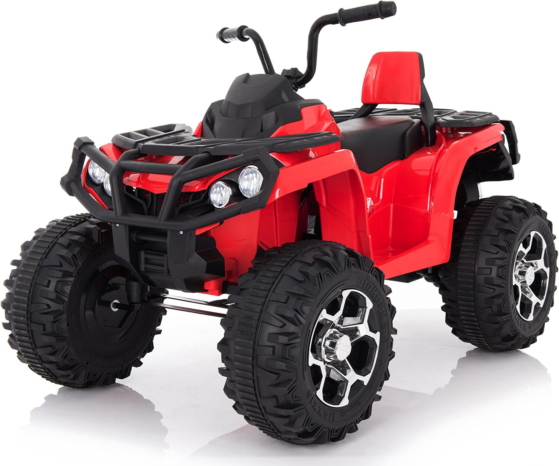 Wonderlanes12V Ride Adventure ATV in Red, Battery Powered Toys, Red, Black, Silver, 45.3 x 28 x 29.5