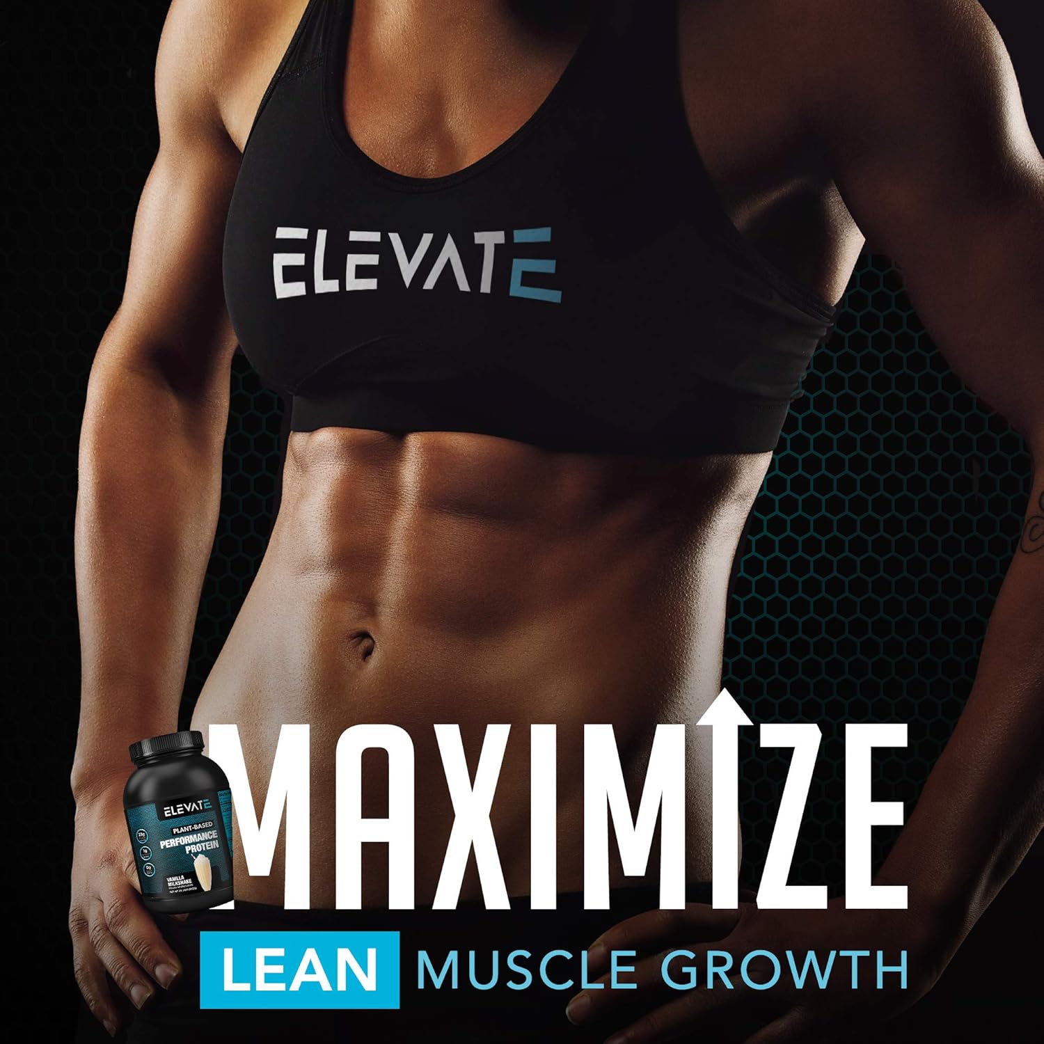 Plant Based Vegan Protein Powder with High BCAAs and Glutamine, Low Carb Protein Powder Vanilla Milkshake, Non GMO, NO Sugar, Dairy and Soy Free (26 Servings) - Elevate Nutrition: Health & Personal Care