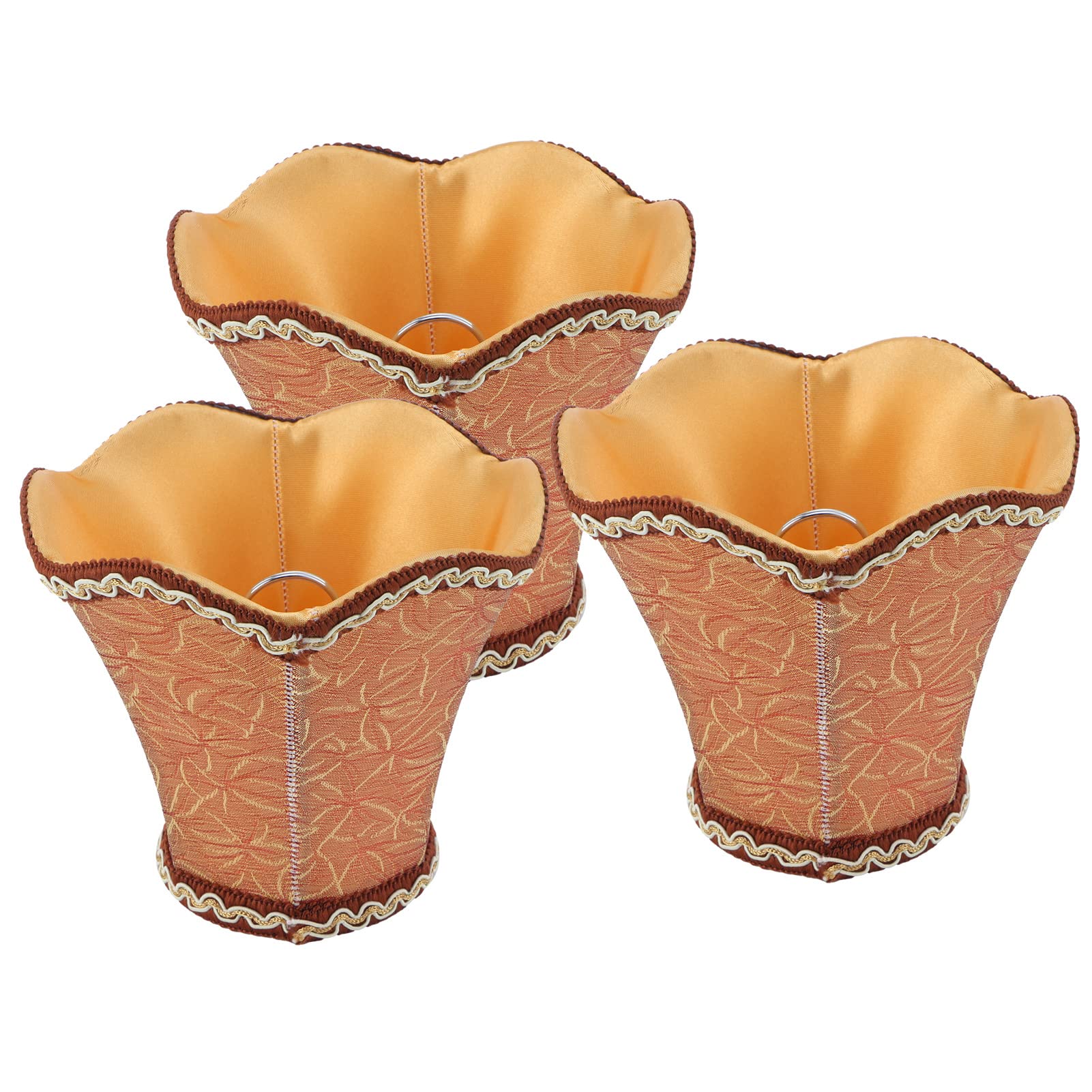 Garosa 3Pcs E14 Lamp Shade European Fabric Candle Chandelier Lamp Cover Chandelier Lamp Shade ClipOn Lampshade for Hotel KTV Copper Color,lampshade