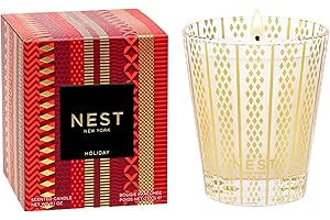NEST New York Scented Classic Christmas Candle, Holiday - 8.1 oz - Up to 60-Hour Burn Time - Reusable Glass Vessel