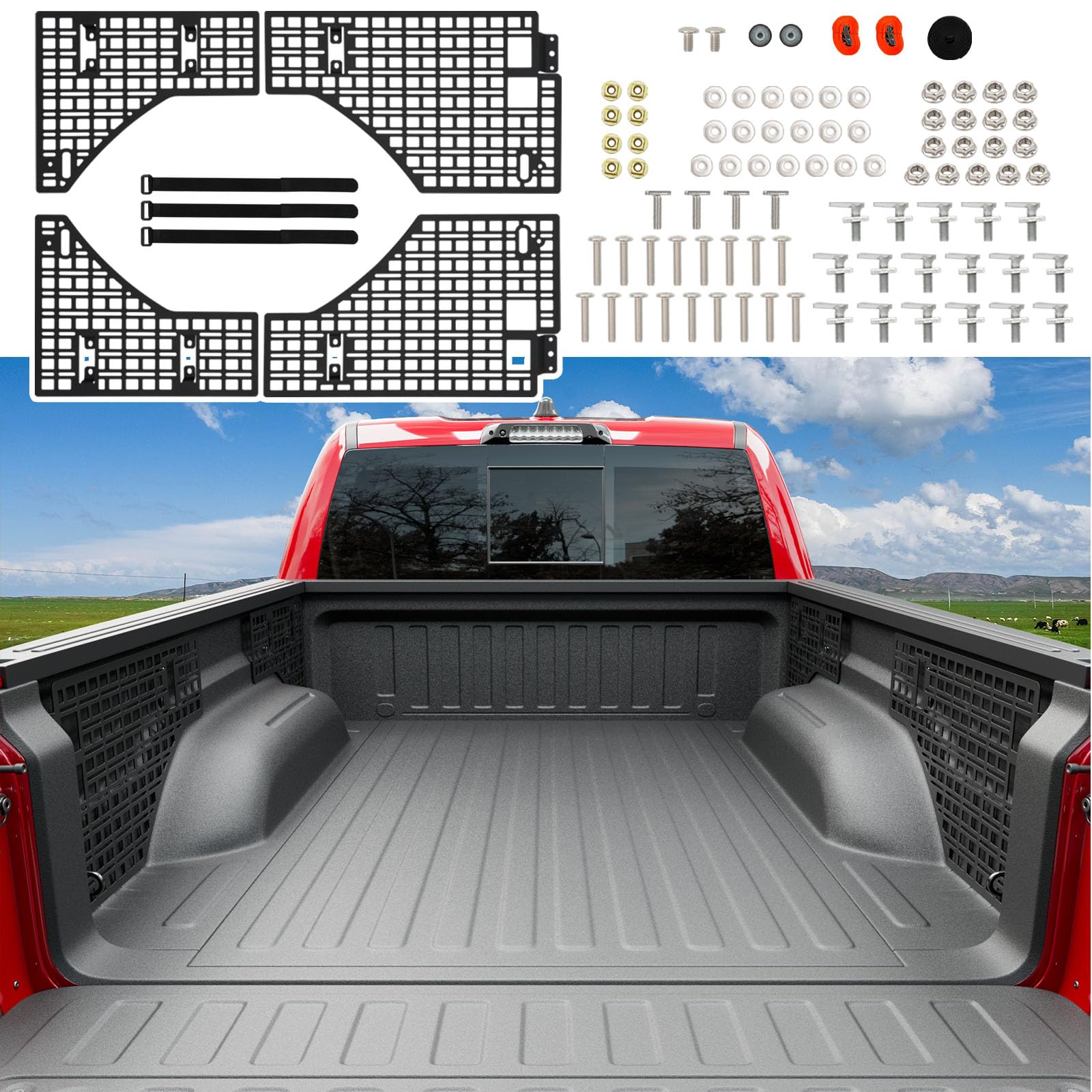 Photo 1 of (see all images) SZYANG 5.7FT Side Bed Molle Panel Compatible with 19-25 RAM 1500 Truck Bed Molle Panel System Replacement for 2019-2025 Dodge 
